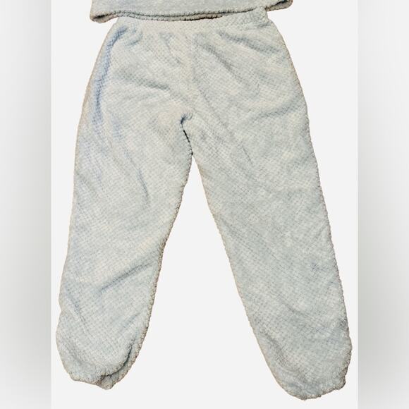 BearPaw Women’s Large light Blue Cozy Fleece Sleep Set with Jogger Style Pants - Picture 5 of 10
